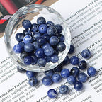 AD Beads 8mm Natural Round Loose Beads 110 Pieces, for Making 108 Mala Prayer Beads Necklace, Bracelet & Yoga Meditation, Jewelry Design (Blue Sodalite) - color: Blue Sodalite
