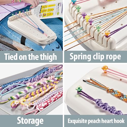 Chilpals Friendship Bracelet Making Kit for Girls 8-12, DIY String Bracelet Maker & Jewelry Craft Kits - Innovative Leg-Strap Design, Birthday Gifts Ideas for Kids Ages 7 8 9 10 Year Old (White) - color: White