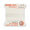Griffin Bead Cord 100% Natural Silk White #1