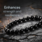 Natural Black Onyx Bracelet for Men & Women, 8mm Genuine Black Stone Beaded Bracelet, Stretch Protection Crystal Bracelet, Anxiety Relief, Gift