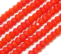 Perlin Agate & Jasper Gemstone Strand Beads 4 mm Rondelle 110 Pieces Jewellery Beads Semi-Precious Stone for Jewellery Necklace Bracelet Earrings (Red Agate) - color: Red Agate