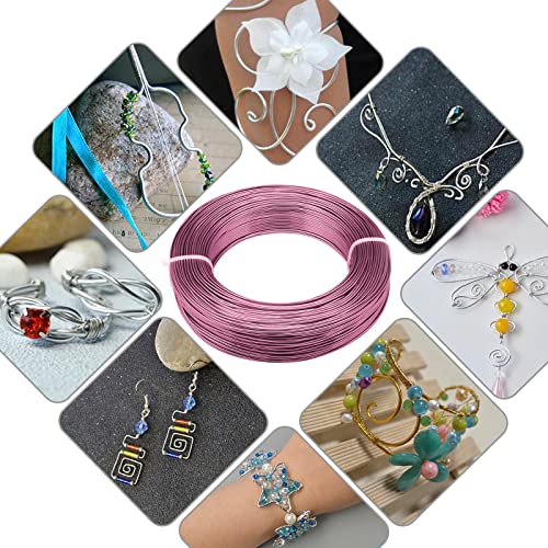 3mm Aluminum Craft Wire, 50 Feet 9 Gauge Bendable Anodized Metal Wire for Sculpting, Jewelry Making, Armature Making, Wire Weaving and Wrapping - size: 3mm, style: Pink