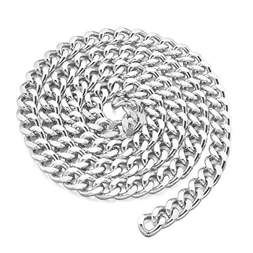 Craftdady 2Pcs Flat Chain Strap Silver Metal Purse Handbag Shoulder Body Replacement Strap 39.3" Twisted Curb Link Aluminum Cable Chain for Wallet Clutch Belt Necklace Bracelet - color: Silver, 16.5x13mm