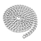 Craftdady 2Pcs Flat Chain Strap Silver Metal Purse Handbag Shoulder Body Replacement Strap 39.3" Twisted Curb Link Aluminum Cable Chain for Wallet Clutch Belt Necklace Bracelet - color: Silver, 16.5x13mm