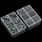 10000Pcs 2-Boxes Mixed Size Hot Fix Round Crystals Gems Glass Stones Hotfix Flat Back Rhinestones with Tweezers and Picking Pencil (Hematite Black) - color: Hematite Black, size: 2-Box (10000pcs)