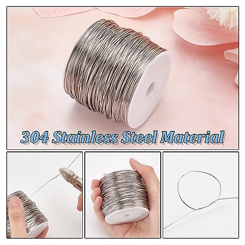 BENECREAT 426 Feet 21 Gauge Single Strand Tiger Tail Beading Wire, Stainless Steel Craft Jewelry Beading Wire for Crafts, Jewelry Making, Sculpture Frame - color: Single Strand, size: 21 Gauge