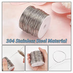 BENECREAT 426 Feet 21 Gauge Single Strand Tiger Tail Beading Wire, Stainless Steel Craft Jewelry Beading Wire for Crafts, Jewelry Making, Sculpture Frame - color: Single Strand, size: 21 Gauge