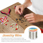 HARFINGTON Wire 328ft Length 26 Gauge Copper Craft Jewelry Wrapping Wire Tarnish Resistant Beading for Jewelry Making Supplies Crafting, White - color: White