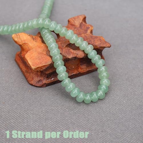 BONNY BOXX 1 Strand Natural 5 * 8mm Green Aventurine Rondelle Beads, Natural Abacus Disk Stone Beads Loose Spacer Gemstone for DIY Bracelet Necklace Jewelry Making - color: Green Aventurine, size: 5*8MM