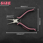 5-Inch Round Nose Pliers for Jewelry Making Wire Looping Plier Smooth Jaws Wire Bending Pliers Jewelry Making Tool Precision DIY Hand Tool for Wire Looping Wrapping, Pink Tool for Women - style: Round Nose Pliers