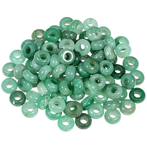 SUNYIK Green Aventurine Large Hole (6mm) Rondelle Loose Charms European Bead fits Bracelet,Jewelry Makings Pack of 20 - color: Green-Green Aventurine, size: 14x8mm
