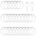 40pcs Earring Hoop for Jewelry Making 40mm Beading Hoop Earrings Earring Finding Hypoallergenic Round Earrings Beading Hoops Bulk Open Bezel Pendant Frame for DIY Crafts Women Gifts(Silver) - color: 40pcs;40mm;Silver