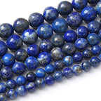 35PCS 10MM Lapis Stone Beads Natural Gemstone Bead Crystal Healing Energy Jewelry Making DIY 15 inches - color: Lapis stone beads, size: 10mm