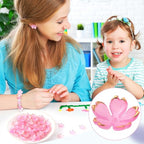 100pcs Cherry Blossom Beads, 5-Petal Pink Gradient Acrylic Flower Beads, Mini Spacer Hair Accessories Halloween Christmas for Bracelets Earring Jewelry Making - color: Pink Gradient, A Styles