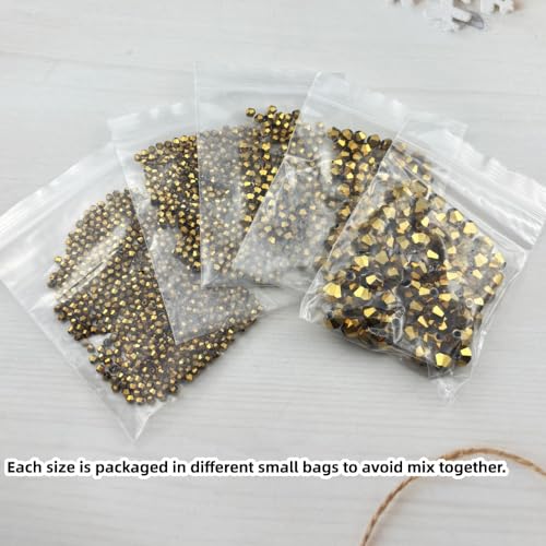 1310pcs Bicone Crystal Glass Beads 2mm 3mm 4mm 6mm 8mm Faceted Crystal Spacer Beads for Bracelets Necklace Pendants Earrings DIY Jewelry Craft Making(Gold) - color: Gold