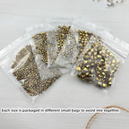 1310pcs Bicone Crystal Glass Beads 2mm 3mm 4mm 6mm 8mm Faceted Crystal Spacer Beads for Bracelets Necklace Pendants Earrings DIY Jewelry Craft Making(Gold) - color: Gold