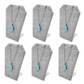 MOOCA 6 Pcs Natural Gary Linen Earring Display Stand Necklace, Pendant Jewelry Organizer Display Holder for Earring, Pendant, Necklace Stand for Showcase, Gray, 2 1/2 W x 1 3/4 D x 3 1/4 H in - color: Gray Linen