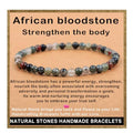 AD Beads Handmade Gemstone Stretch Elastic Bracelet Crystal Healing Reiki Nature's Beauty and Spiritual Essence Unisex - color: African Bloodstone (Strengthen the Body), size: 4mm