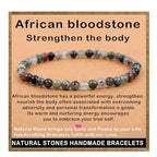 AD Beads Handmade Gemstone Stretch Elastic Bracelet Crystal Healing Reiki Nature's Beauty and Spiritual Essence Unisex - color: African Bloodstone (Strengthen the Body), size: 4mm