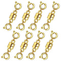 Double Magnetic Necklace Clasps and Closures 14K Gold and Silver Bracelet Extender Jewelry Clasps Converters for DIY Jewelry Making - color: 8Pcs Gold