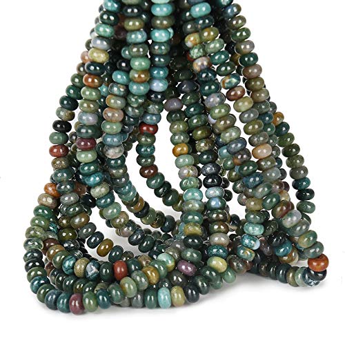 ICAI Beads 5x8mm Natural (India Agate, 5x8) Beads Rondelle Spacer Loose Beads for Jewelry Making DIY Crafts Design 1 Strand 15" APPR - color: India Agate, size: 5x8