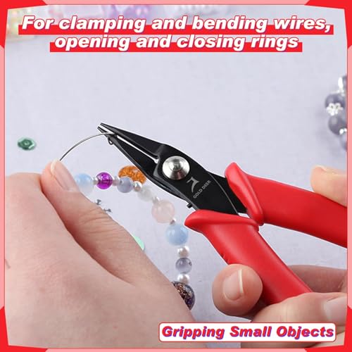 Mini Round-Nose Pliers Tweezer Nose pliers Mini Needle Nose Pliers Short-Nose Pliers Pointed Nose Pliers Smooth Jaws Jewellery Making Tool For Bending Wire Open and Close Jump Rings - style: Round-Nose Pliers