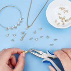 PH PandaHall 50pcs Cubic Zirconia Charms, 18K Gold Plated Round Crystal Charm Pendants Brass Crystal Pendants with Loops for Necklace Bracelet Dangle Earrings Jewelry Making DIY Crafts, 7.5x4.5mm