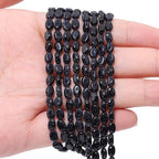 70pcs Natural Blue Sand Stone Beads，4x6mm Egg Shape Loose Gemstone Beads for Jewelry Making Design Earring Necklace - color: blue sand