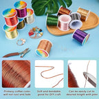 203 Feet Tarnish Resistant Copper Wires 24 Gauge/0.5mm Jewelry Craft Wires Beading Wire for Jewelry Making, Wire Wrapping and Crafting (Red Coffee) - color: Red coffee, size: 24 Gauge