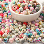 8mm Turquoise Beads 190pcs Natural Stone Bead Gemstone Round Loose Beads for DIY Crafts Bracelet Necklace Earrings Jewelry Making (Mix Color) - color: mix color