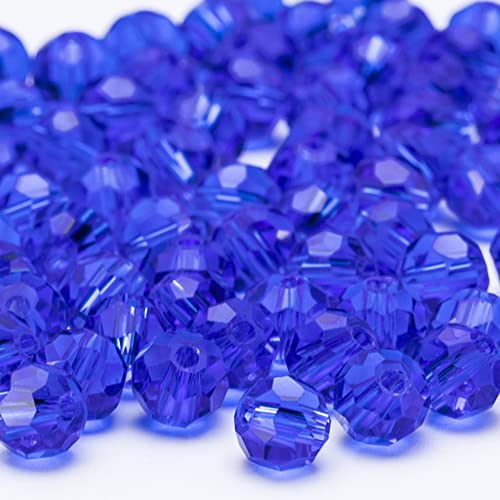 200PCS 8mm Rondelle Crystal Beads for Jewelry Making, Sapphire Faceted Round Glass Beads for Jewelry, Spacer Beads for Bracelet Making, Glass Crystal Stones for DIY Crafts Projects - color: Sapphire, size: 8mm/200pcs