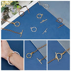 PH PandaHall 60 Sets Toggle Clasps, 3 Color Jewelry Closure Clasp IQ Toggle Clasps Round Fastener Hook Connectors TBar End Clasp for Necklace Bracelet Jewelry Making