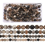 Cheriswelry 177pcs 6-12mm Round Natural Dragon Veins Agate Beads Loose Spacer Ball Beads 1mm Hole Gemstone Crafting Beads for DIY Earring Bracelet Necklace Jewelry Making - color: Natural Dragon Veins Agate