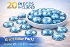 25mm Flat Back Round Acrylic Rhinestones Plastic Circle Gems for Costume Making Cosplay Jewels Pro Grade Embelishments - 20 Pieces (Blue Aqua H109) - color: Blue Aqua H109