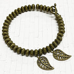 Heather's cf Four Leaf Clover Silver Leaf Beads 100-150 Pcs Leaves Craft Antique Leaf Charms for Crafting Leaf Pendant Charm for Necklace Bracelet Earring Making Fall Leaf Beads Set - color: Brass Filigree Leaf