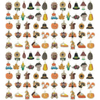 Sailanzi 27pcs Alloy Enamel Thanksgiving Series Turkey Pumpkin Mushroom Leaves Pendant Jewelry Making DIY Keychain Earrings Pendant Various Design Charms for Jewelry Making Bracelets Necklace (SN821) - color: SN821