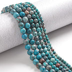 45pcs 8mm Natural Stone Beads American Turquoise Beads Energy Crystal Healing Power Gemstone for Jewelry Making, DIY Bracelet Necklace - color: American Turquoise, size: 8mm