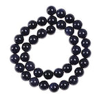 Natural Stone Beads 2mm Blue Sand Stone Round Loose Beads Crystal Energy Stone Healing Power for Jewelry Making DIY,1 Strand 15" - color: Blue Sand, size: 2MM
