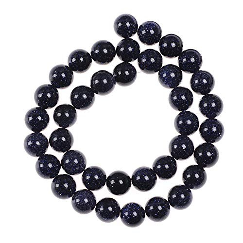 Natural Stone Beads 2mm Blue Sand Stone Round Loose Beads Crystal Energy Stone Healing Power for Jewelry Making DIY,1 Strand 15" - color: Blue Sand, size: 2MM