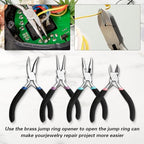 4 Pack Jewelry Making Pliers Tools Set, Jewelry Pliers with Needle Nose, Round Nose Pliers,Crafts Matte Handle - style: 4pcs - Black