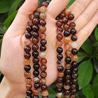 180pcs Adabele AAA Natural Banded Brown Agate Healing Gemstone 4mm (0.16 inch) Small Round Loose Beads Gem Stone Spacer for Craft Jewelry Making GC15-4 - color: Banded Brown Agate, size: 4mm (180pcs/2 strands)