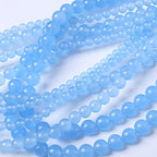6MM Blue Chalcedony Round Loose Beads Natural Gem Beads Crystal Energy Stone Beads for Jewelry Making DIY Bracelet Necklace - color: Blue Chalcedony, size: 6MM