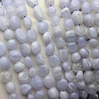 MJDCB Natural Irregular Shape Stone Beads 6-8mm Blue Lace Agate Gemstone Energy Cured for Jewelry Making Necklaces - color: Blue Lace Agate