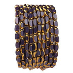 Glass Rice Beads Purple 4x6mm 50pcs Faceted Oval Golden Edge Crystal Loose Beads for DIY Craft Jewelry Making - color: Purple