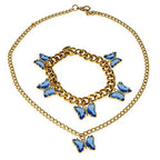 Crystal Zirconia Gold Plated Brass Charms for Jewelry Making Bracelet Necklace Earring Pendant Craft Supplies DIY Accessories - color: Butterfly-Blue-5Pcs