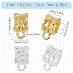 1 Box 160Pcs Gold Bail Spacer Bead Silver Tube Bails Bulk Clasp Bail Bead Charms Connector Tibetan Style Link European Alloy Loop Loose Spacer Beads for Jewelry Making Bracelet Necklace Craft - color: Gold, Silver