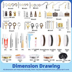 Glarks 1589Pcs Jewelry Making Kit, Jewelry Making Supplies Kit with Jewelry Making Tools, Jewelry Wires, Charms, Jewelry Findings for Jewelry Making, Repair and Beading - size: 1488pcs