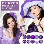 Ferreve 20 Pcs Chunky Bubblegum Beads 20mm Focal Pen Large Rhinestone Pearl Beads for DIY Beadable Pen School Jewelry Making Keychain Craft Making (Dark Purple) - color: dark purple