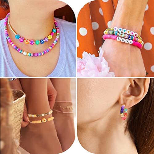 ARTDOT 10982 PCS Clay Beads for Friendship Bracelets Making Kit, 48 Rainbow Colors Jewelry Making Supplies Heishi Beads with Elastic String and Organizer Gifts - color: 10982 PCS