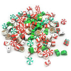 100 Pcs Christams Polymer Clay Beads Mixed Heishi Spacer Beads Supplies for DIY Bracelet Earring Necklace Jewelry Making - color: Christmas-2